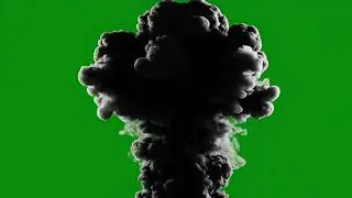 FREE 4K Thick Black Smoke Green Screen VFX Rising PlumeExplosion Aftermath