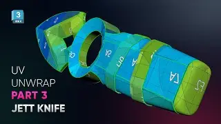 3D Jett Knife UV Unwrapping - 3dsmax - part 3