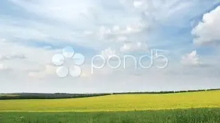 Fields And Sky. Time Lapse Hd. Stock Footage