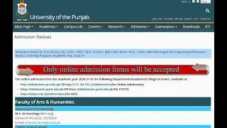 Punjab University Admissions Open 2020