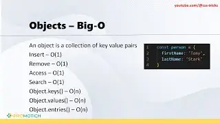 JavaScript Algorithms - 5 Objects and Arrays Big-O