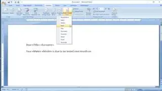 Mail Merge from an Access Database
