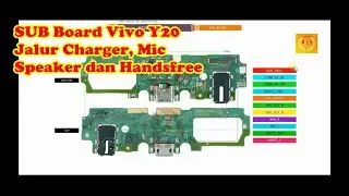 SUB Board Vivo Y20 Jalur Charger, Mic, Speaker dan Handsfree