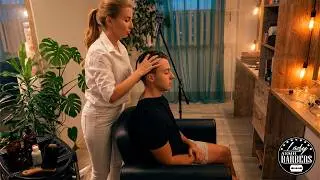 Relaxation Every Man Needs 😳 Head & Face ASMR Massage by Barber Lady Irene