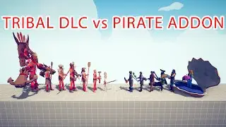 TRIBAL DLC Team vs PIRATE ADDON Team - Totally Accurate Battle Simulator TABS