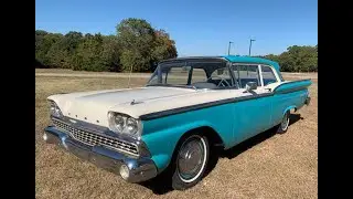 Vintage cruiser!  1959 Ford Custom 2 door  (walk-around video)  TEXAS CLASSIC CAR GUY
