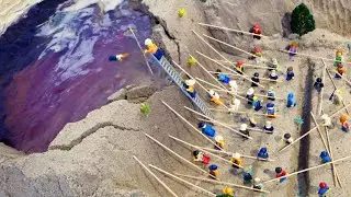 LEGO Minifigures' Desperate Attempt to Stop LEGO Dam Breach