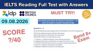 IELTS Academic Reading Practice Test with Answers 09.08.2026 - Test 