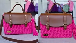 FAÇA SUA PRÓPRIA BOLSA DE CROCHÊ COM PADRAO FRANZIDO, FÁCIL E RÁPIDO- bolsa Matilda