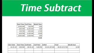 How To Subtract Time In Excel