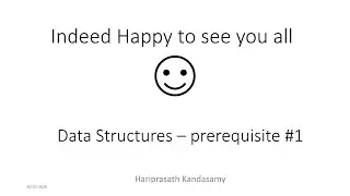 Data Structures - Prerequisite #1