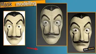 lacasadepapel mask 🎭  modeling in 3dsmax
