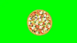 4k video vegetarian pizza on green screen