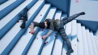 Fierce gunfight & Dramatic and realistic ragdoll physics #4 － Warbox