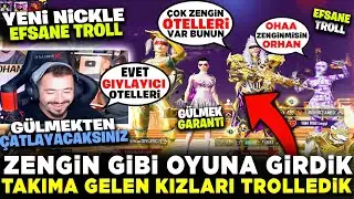 ZENGİN GİBİ MAÇA GİRDİK - TAKIMA GELEN KIZLARI AYARLADIK - PUBG MOBİLE TROLL