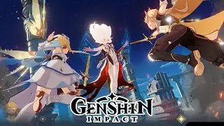 Genshin Impact - Unknown God VS Aether and Lumine Cutscene