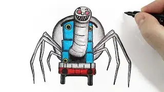 How to draw Thomas the Train exe step by step