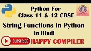 Python Class 11 String functions in Python in Hindi