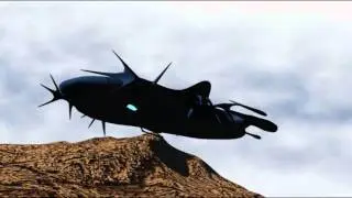 Escena Montaña y Nave Hecha con Blender