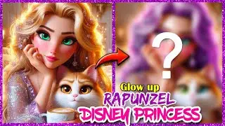 Disney princess glow up with her cat | Rapunzel transformation | Cat | Cartoon glow up