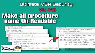 Ultimate VBA Security Part # 4B | Make all procedure name Un-Readable using vba