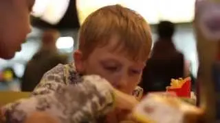 Cute boy in McDonalds