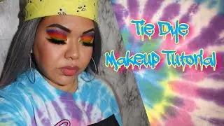 TIE DYE EYESHADOW TUTORIAL💙💜❤️🧡💛💚💖