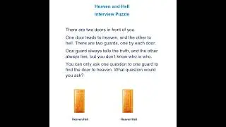 Interview Puzzle| Heaven and Hell  