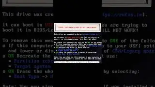 Error : Bios/Legacy Boot of UEFI- Only Media 