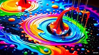Vibrant Liquid Paint Abstract Background Video - Copyright Free 4K, Ultra HD,  No Sound (OLED Safe)