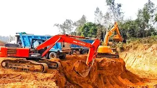 TATA HITACHI EX200LC || & CAT Excavators Working Together!  