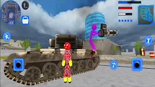 Neon Iron Stickman Rope Hero Crime Simulator Vice Town
