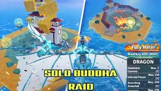 Solo Buddha Raid With Dragon Fruit In Bloxfruits Roblox 😱