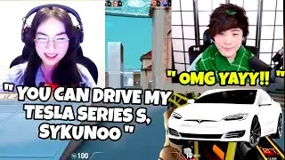 Kyedae Requests SYKUNOO To WHIP Kyedae's New Car ( TESLA S SERIES )