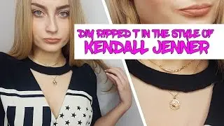 How to Create a DIY Ripped T-Shirt in the style of Kendall Jenner