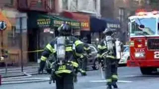 East side blaze injures six Fire Truck Arriving on Scene