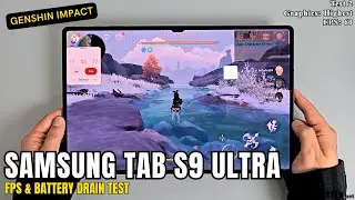 Samsung Galaxy Tab S9 Ultra Genshin Impact Gaming test | Snapdragon 8 Gen 2, 120 Hz