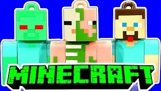 Minecraft Hangers 20 Blind Bags Unboxing Creeper Steve Zombie Pigs