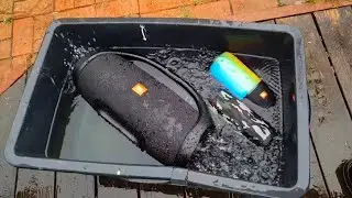 JBL Boombox + JBL Pulse 3 + JBL Charge 3 + JBL Flip 4 WATER BASS TEST *100% VOLUME* [JBL Connect+]