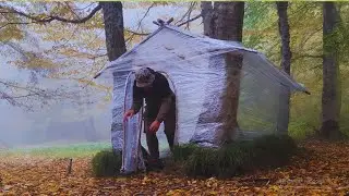 Building an Amazing Shelter with Plastic Wrap.
