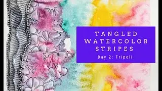 Tangled Watercolor Stripes - Day 2: Tripoli