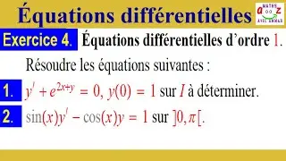 exercice corrigé. Equations différentielles d'ordre 1