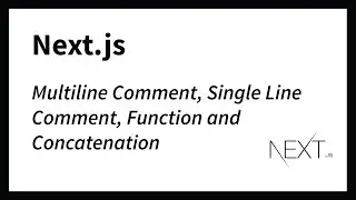 Multiline Comment, Single Line Comment, Function and Concatenation (React/Next.js)