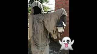 An ingenious do-it-yourself security system. night light, ghost with a lantern