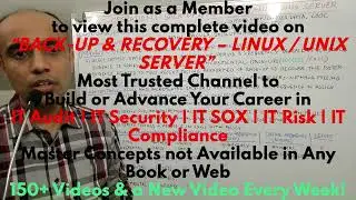 IT with Varun Vohra - ITGC & Risk - Operations - Back-up & Recovery - Linux / Unix Server (Promo)