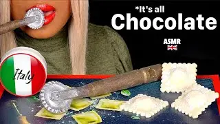 ASMR Eating Realistic Chocolate Ravioli, Edible Ravioli Wheel Cutter, Cake Art, Mukbang 먹방