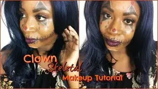 Clown-Skeletal Halloween Makeup Tutorial!