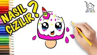 En kolay SEVİMLİ UNİCORN DONDURMA🍦ÇİZİMİ NASIL YAPILIR?!!!