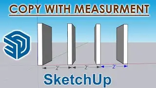 How to Make a copy in Sketchup with Require Measure,  Complete Tutorial - English Tutorial.