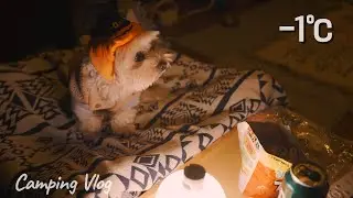 Halloween camping with my dog ​​in the mountains at -1°C🎃